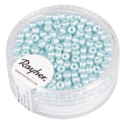 Rocailles, 3mm o, aqua blue matt, box 200pcs Rocailles, 3mm o, aqua blue matt, box 200pcs