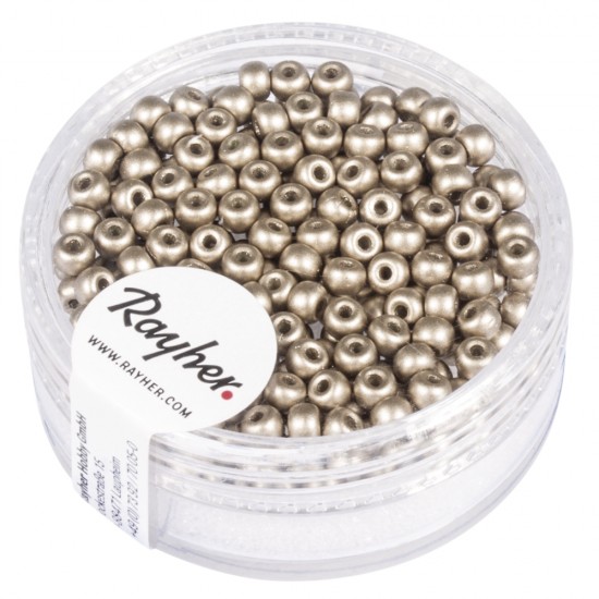 Rocailles, 3mm o, taupe matt, box 200pcs