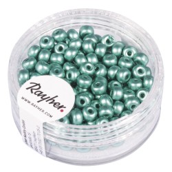 Rocailles, 4mm o, mint green matt, box 150pcs Rocailles, 4mm o, mint green matt, box 150pcs