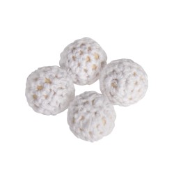 Margele crosetate, 16mm ?, snowalb, tab-bag 4pcs Margele crosetate, 16mm ?, snowalb, tab-bag 4pcs
