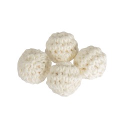 Margele crosetate, 16mm ?, alb, tab-bag 4pcs Margele crosetate, 16mm ?, alb, tab-bag 4pcs