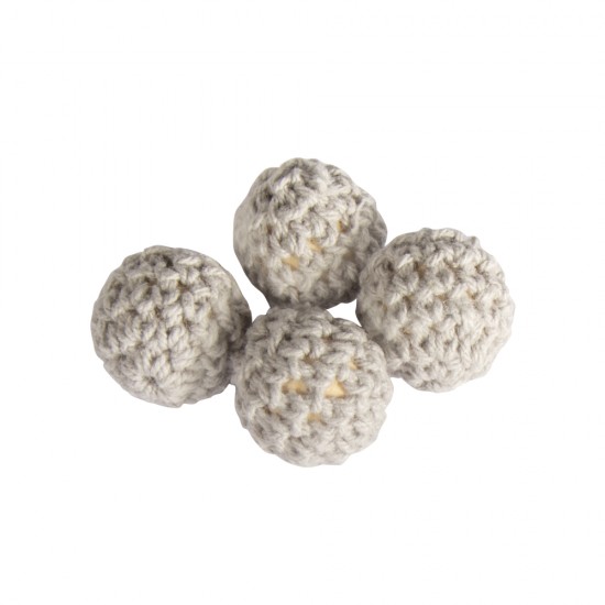 Margele crosetate, 16mm ?, light grey, tab-bag 4pcs