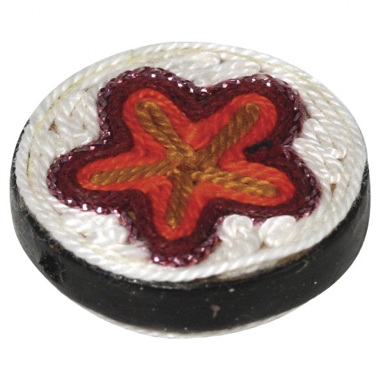 Jewellery element disc with yarn blossom, portocaliu, 30 mm, loose