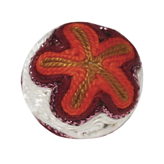Jewellery element ball with yarn blossom, portocaliu, 23 mm, loose