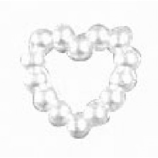 Decoratiune Rayher inima plastic cu perle 10 mm ,48 buc/set
