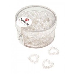 Margele Rayher din plastic in forma de inima 1 cm 48 piese
