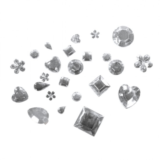 Paiete acrilice, diff.shapes, crystal, 5-14mm, tab-blisterbox 1000pcs