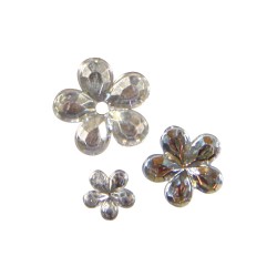 Flori de stras acrilice crystal iris., 5,8,10mm, t-bag 310 pcs.