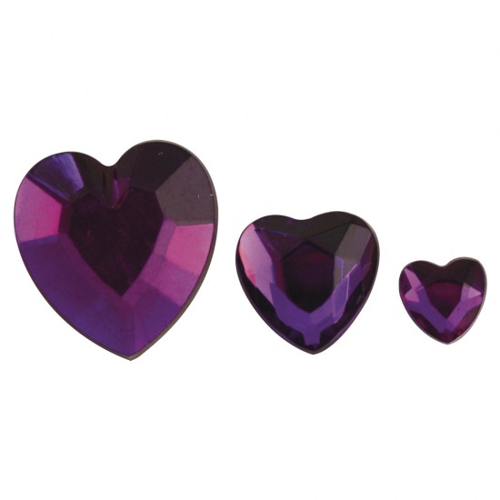 Inimioare de stras acrilice, purple, 6,10,14mm, t-bag 310 pcs.