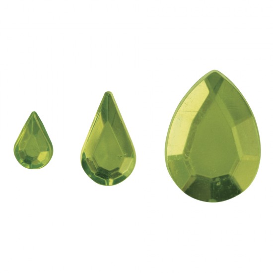 Picaturi de stras acrilice, light green, 6,10,14mm, t-bag 310 pcs.