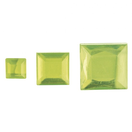 Patrate de stras acrilice, light green, 6,10,14mm, t-bag 310 pcs.