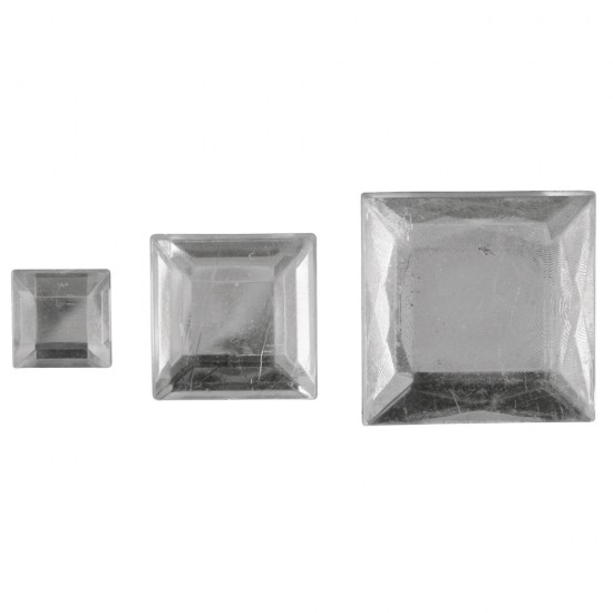 Patrate de stras acrilice, crystal, 6,10,14mm, t-bag 310 pcs.