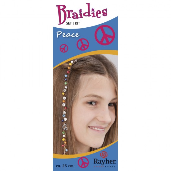Braidy hair decoration set: Peace, set 33 pcs., length approx. 25 cm