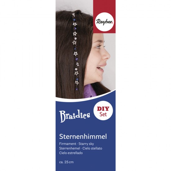 Braidy hair decoration set: Starry sky, set 48 pcs., length approx. 25 cm