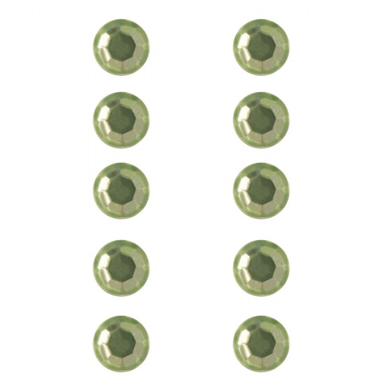 Strasuri din plastic, autoadezive, light green, 5 mm, tab-bag 80 pcs.