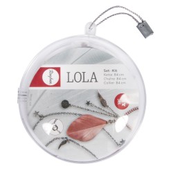 Kit Creativ: Lantisor cu pene Lola, roz, 74cm Kit Creativ: Lantisor cu pene Lola, roz, 74cm