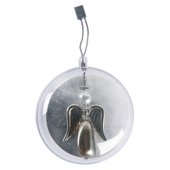 Pendant guardian angel, topaz, 3.7x7.5cm, w.rotating carabiner, 1pc