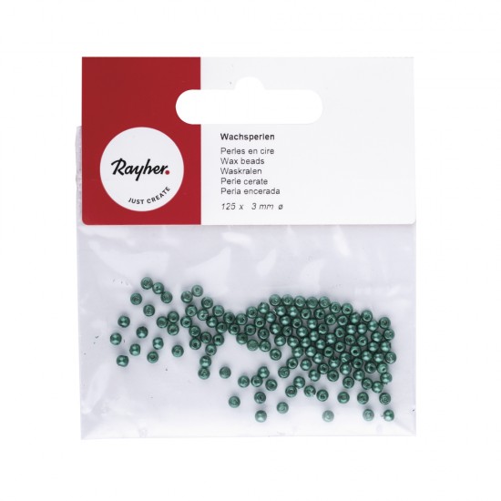 Margele cerate, 3mm o, green, 125 pcs., t-bag