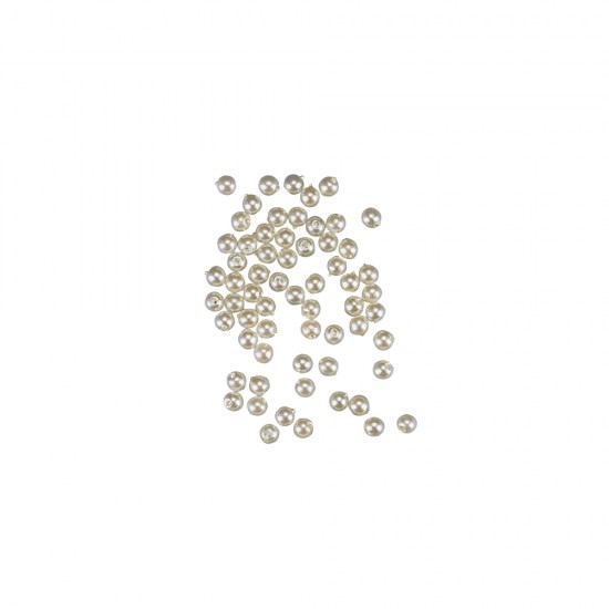 Margele cerate, 3mm o, cream, 100 pcs., t-bag