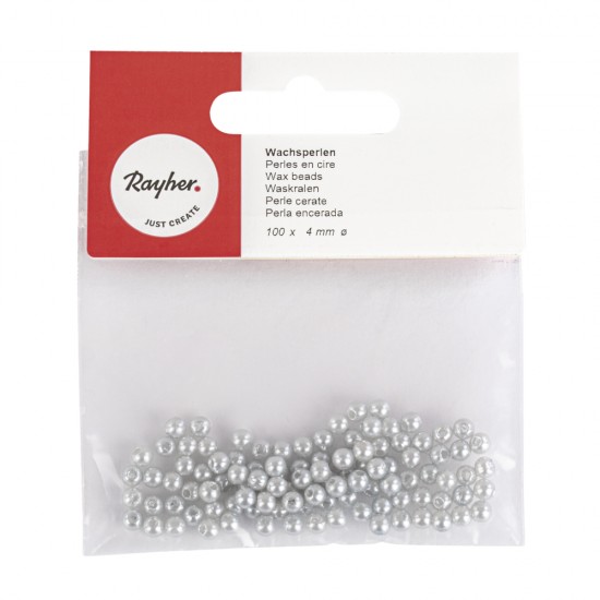 Margele cerate, 4mm o, albastru deschis, 100 pcs., t-bag