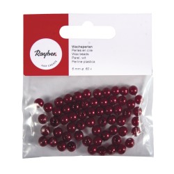 Margele cerate, 6mm o, rosu, 60 pcs., t-bag Margele cerate, 6mm o, rosu, 60 pcs., t-bag