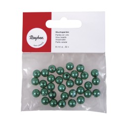 Margele cerate, 8mm o, green, 32pcs., t-bag Margele cerate, 8mm o, green, 32pcs., t-bag