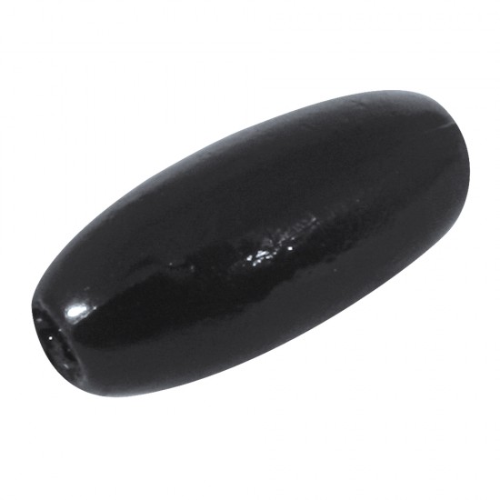 Margele in forma de maslina cerate, negru, 70 pcs., 6x3mm t-bag