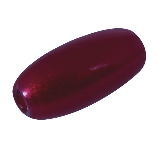 Margele in forma de maslina cerate, rosu, 70 pcs., 6x3mm t-bag