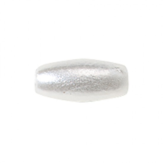 Margele in forma de maslina cerate, 6x3 mm, alb, tab-bag 50 pcs.