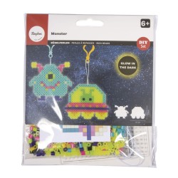 Kit creativ bile pentru calcat " Monster", glow in the dark , Rayher, 2 motive/set