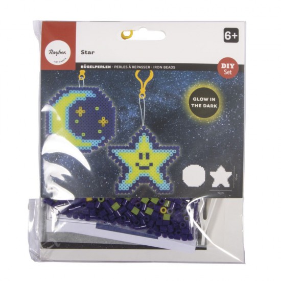 Kit creativ bile pentru calcat " STAR", glow in the dark , Rayher, 2 motive/set
