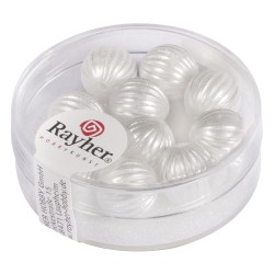 Grooved beads, 10 mm o, alb, box 10 pcs. Grooved beads, 10 mm o, alb, box 10 pcs.