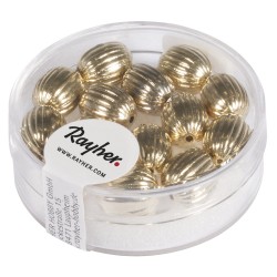 Grooved beads, olive, 8x10 mm, gold, box 14 pcs. Grooved beads, olive, 8x10 mm, gold, box 14 pcs.