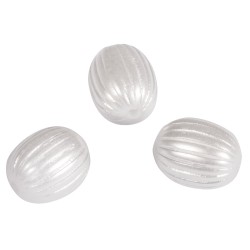 Grooved beads, olive, 10x13 mm, alb, box 8 pcs. Grooved beads, olive, 10x13 mm, alb, box 8 pcs.