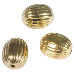 Grooved beads, olive, 10x13 mm, gold, box 8 pcs. Grooved beads, olive, 10x13 mm, gold, box 8 pcs.