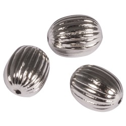 Grooved beads, olive, 10x13 mm, argintiu, box 8 pcs. Grooved beads, olive, 10x13 mm, argintiu, box 8 pcs.