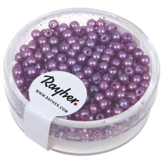 Margele in forma de maslina cerate, 3 mm o, purple, box 360 pcs.