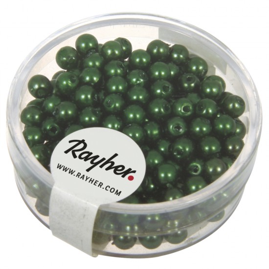 Margele in forma de maslina cerate, 4 mm o, green, box 240 pcs.