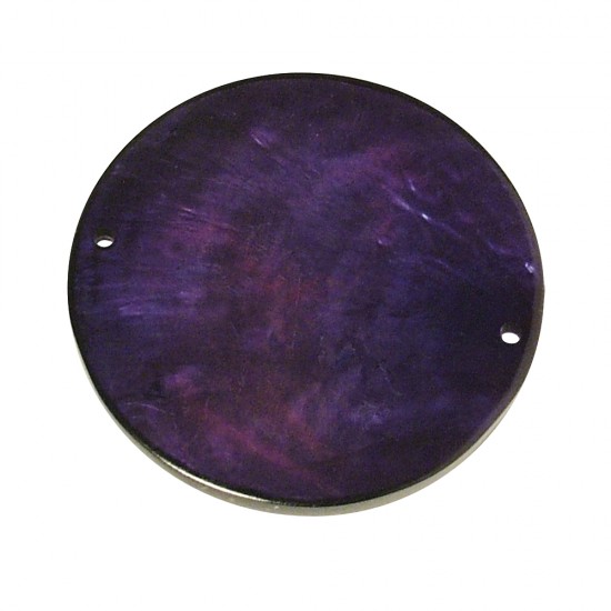Pearly jewellery element: disc, purple velvet, 30 mm, loose