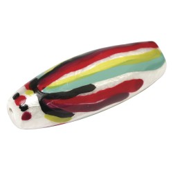 Capiz olive, hand painted, flame, 1,8x4,5 cm Capiz olive, hand painted, flame, 1,8x4,5 cm