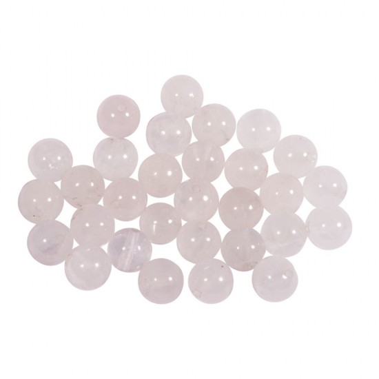 Margele din pietre semipretioase, cuart roz, Rayher,  ø 6 mm, 30/set