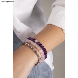 Margele din pietre semipretioase, cuart roz, Rayher,  ø 6 mm, 30/set