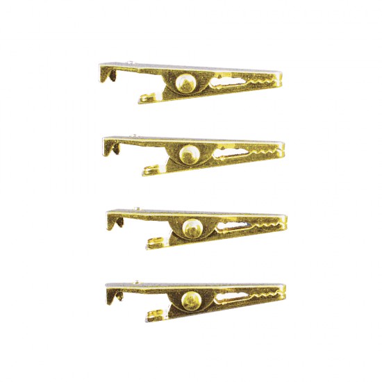 Crocodile peg, 39 mm, gold, tab-bag 4 pcs.