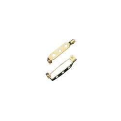 Brooch pin with side-bar, gold, 30mm, safety catch Brooch pin with side-bar, gold, 30mm, safety catch
