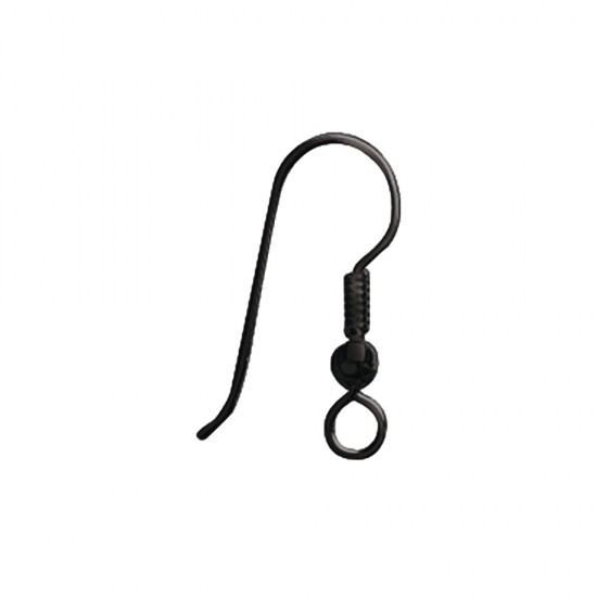 Ear hooks, 20 mm, negru, loose