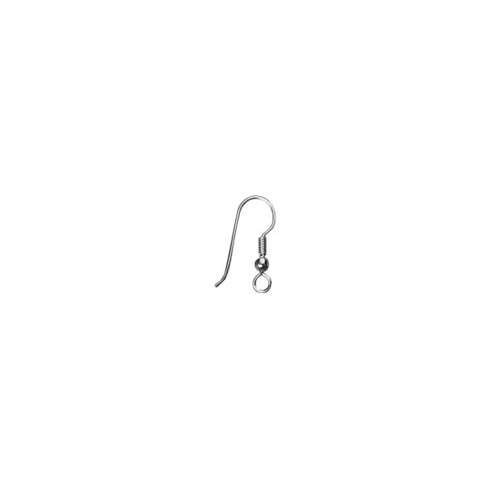 Ear hooks, 20 mm, argintiu, loose