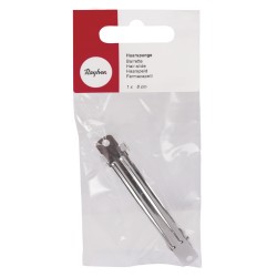 Hair-slide, platinum, 80 mm, tab-bag 1 pce. Hair-slide, platinum, 80 mm, tab-bag 1 pce.