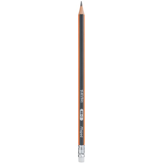 Creion cu guma Maped Black'Peps Jumbo HB, 12 buc, 851721