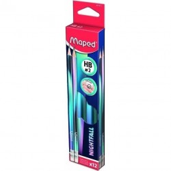 Creion cu guma Nightfall, HB, Maped , 12/set Creion cu guma Nightfall, HB, Maped , 12/set