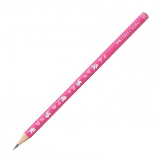Creion grafit HB Unicorni Faber-Castell fara guma